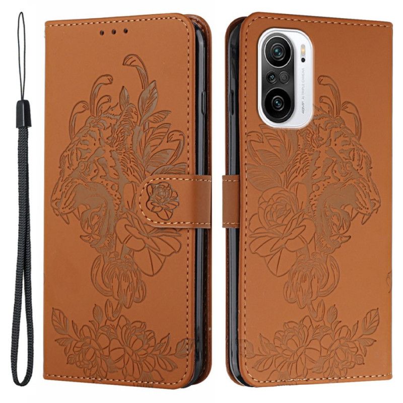 Housse Xiaomi Mi 11i 5G / Poco F3 Tigre Baroque À Lanière