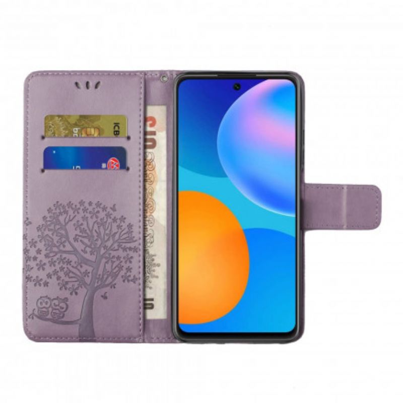 Housse Xiaomi Mi 11T / 11T Pro Arbre Et Hiboux À Lanière