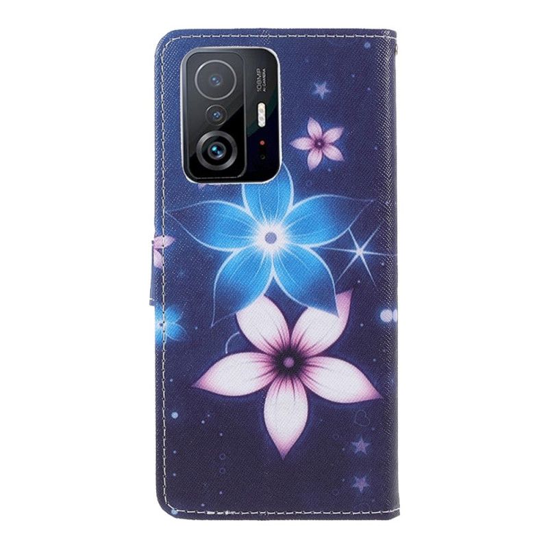 Housse Xiaomi Mi 11T / 11T Pro Fleurs Lunaires À Lanière