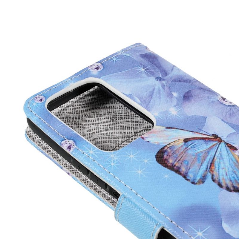 Housse Xiaomi Mi 11T / 11T Pro Papillons Diamants À Lanière