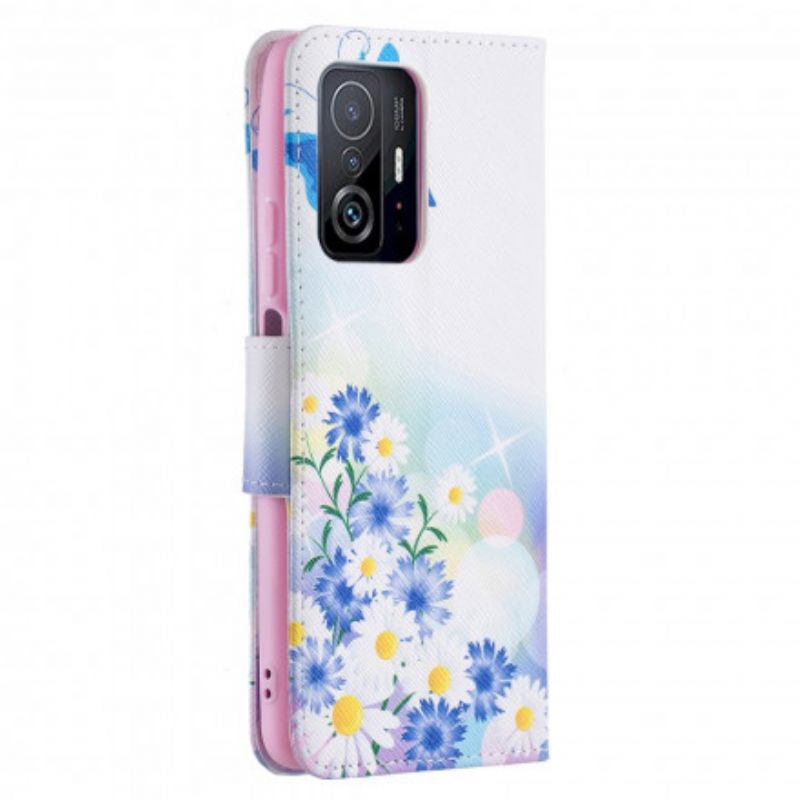 Housse Xiaomi Mi 11T / 11T Pro Papillons Et Fleurs Peints