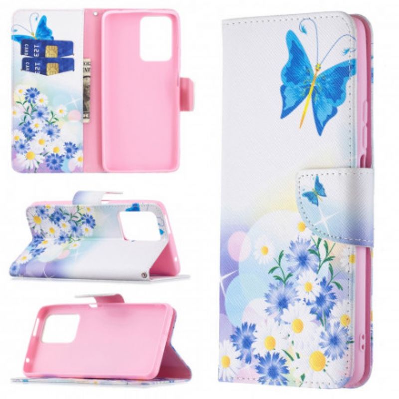 Housse Xiaomi Mi 11T / 11T Pro Papillons Et Fleurs Peints