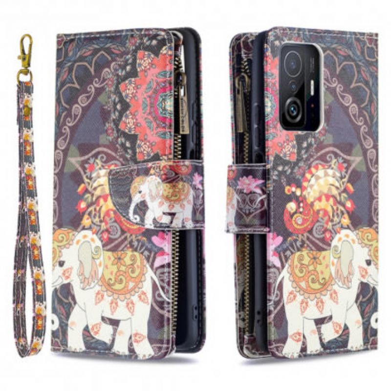 Housse Xiaomi Mi 11T / 11T Pro Poche Zippée Éléphant