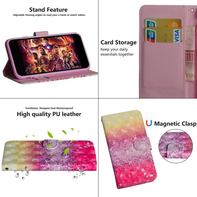 Housse Xiaomi Mi 9 Lite Dégradé Paillettes Magenta