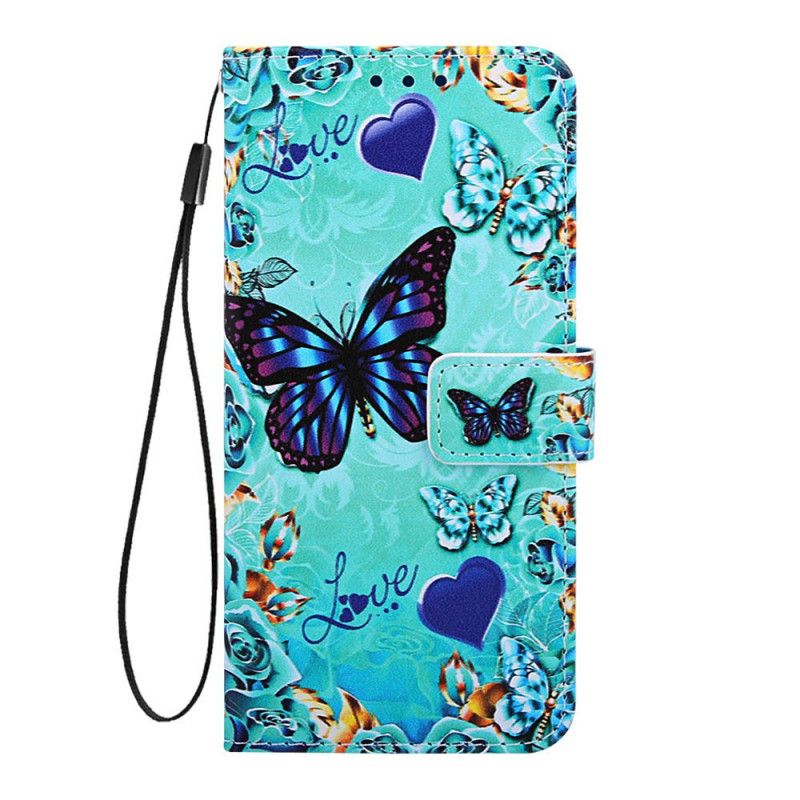 Étui Housse Xiaomi Mi 9t / Mi 9t Pro Love Butterflies À Lanière