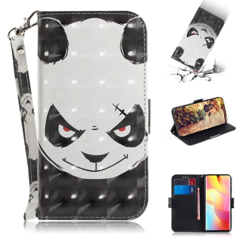 Housse Xiaomi Mi Note 10 Lite Angry Panda À Lanière