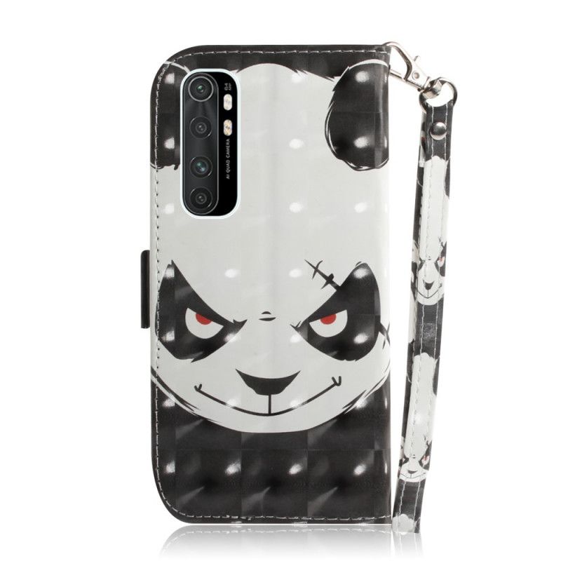 Housse Xiaomi Mi Note 10 Lite Angry Panda À Lanière