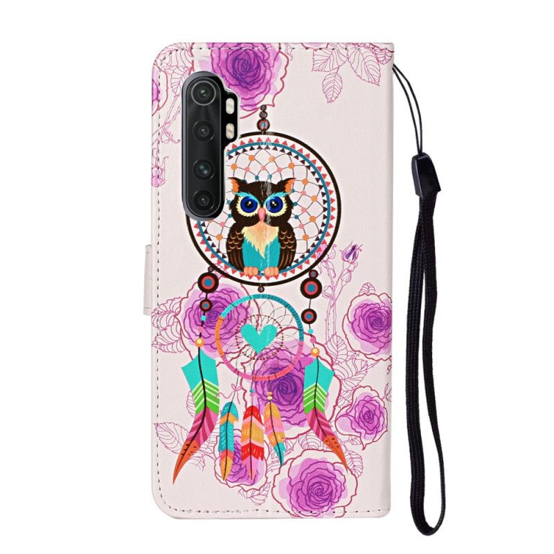 Housse Xiaomi Mi Note 10 Lite Attrape Rêves Hibou Avec Fleurs