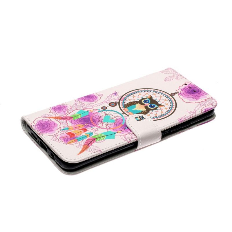 Housse Xiaomi Mi Note 10 Lite Attrape Rêves Hibou Avec Fleurs