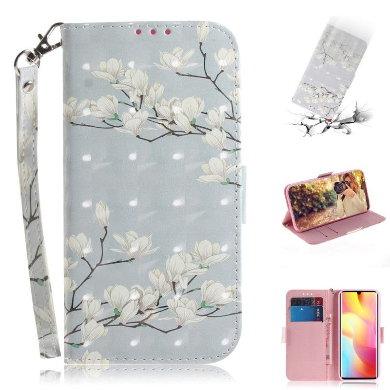 Housse Xiaomi Mi Note 10 Lite Branche En Fleurs À Lanière