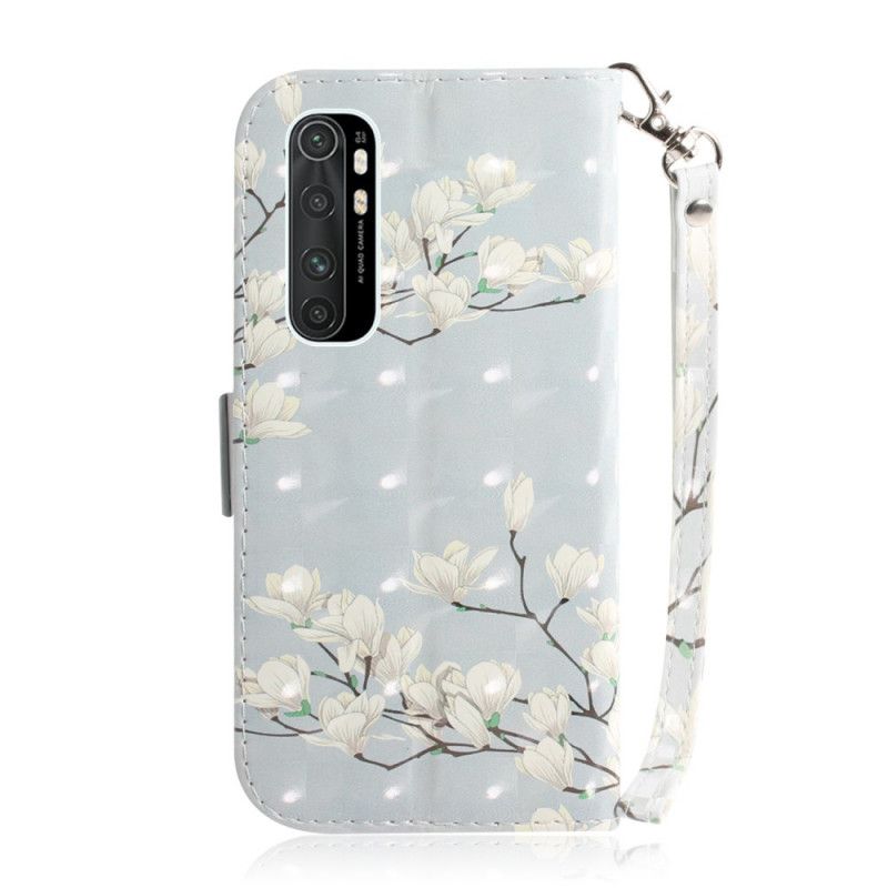 Housse Xiaomi Mi Note 10 Lite Branche En Fleurs À Lanière