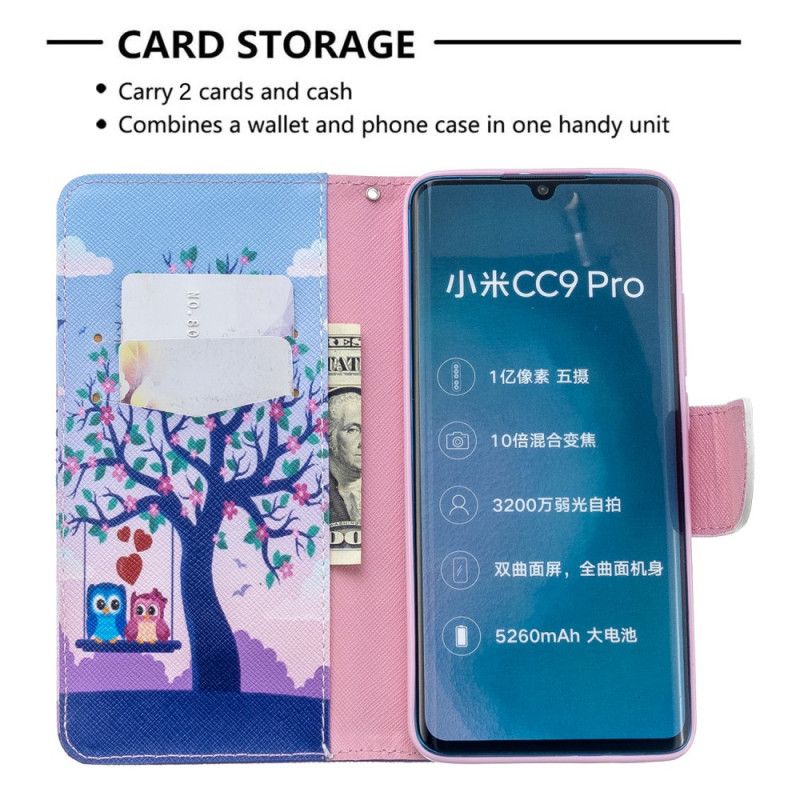 Housse Xiaomi Mi Note 10 / Note 10 Pro Hiboux Sur La Balancoire