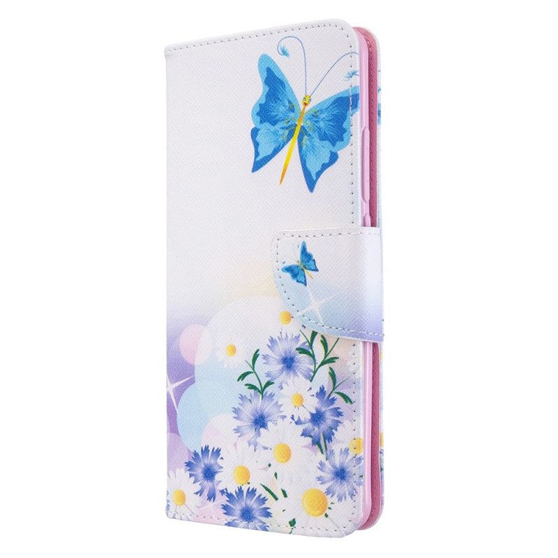 Étui Housse Xiaomi Mi Note 10 / Note 10 Pro Papillons Et Fleurs Peints