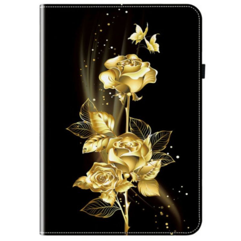 Housse Xiaomi Pad 7 / Pad 7 Pro Roses Dorées et Papillons
