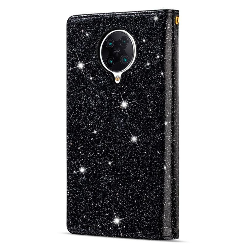 Housse Xiaomi Poco F2 Pro Paillettes Portefeuille Zip