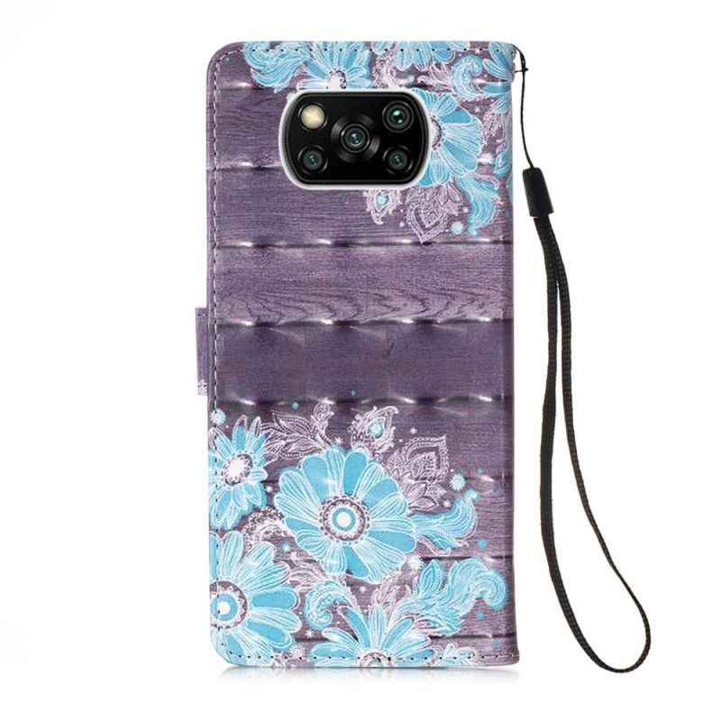 Housse Xiaomi Poco X3 Fleurs Bleues