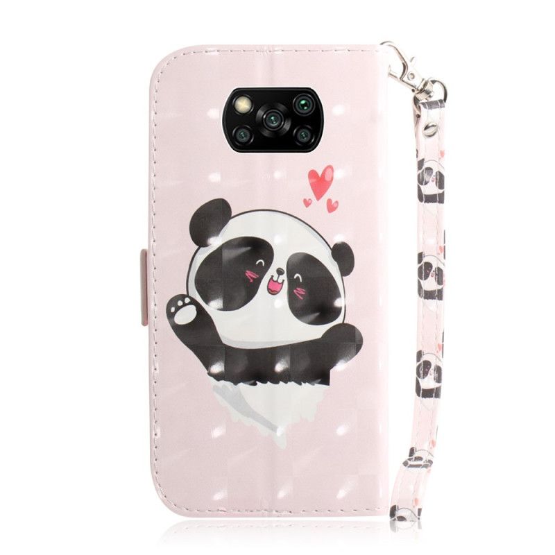 Étui Housse Xiaomi Poco X3 Panda Love À Lanière