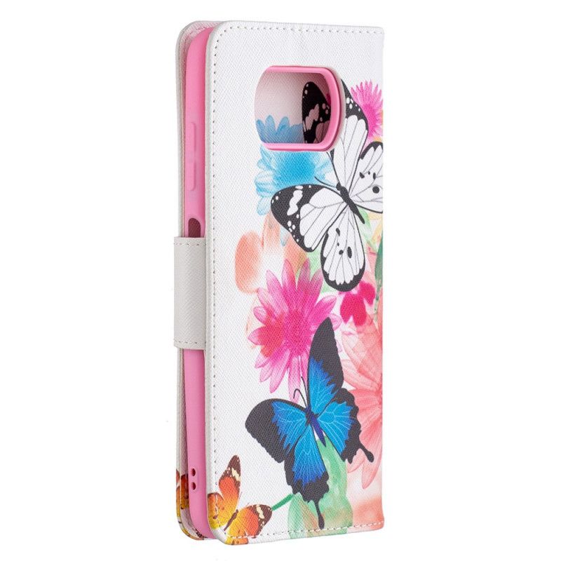 Housse Xiaomi Poco X3 Papillons Et Fleurs Peints