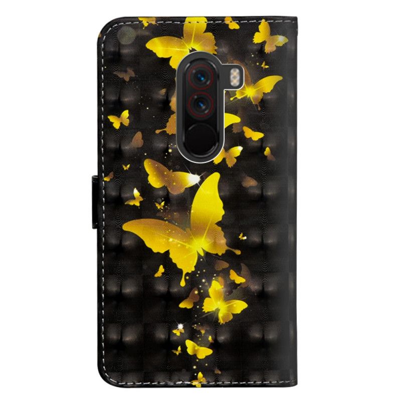 Housse Xiaomi Pocophone F1 Papillons Jaunes