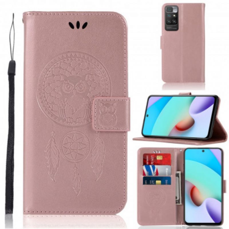 Housse Xiaomi Redmi 10 Effet Cuir Attrape Rêves Hibou