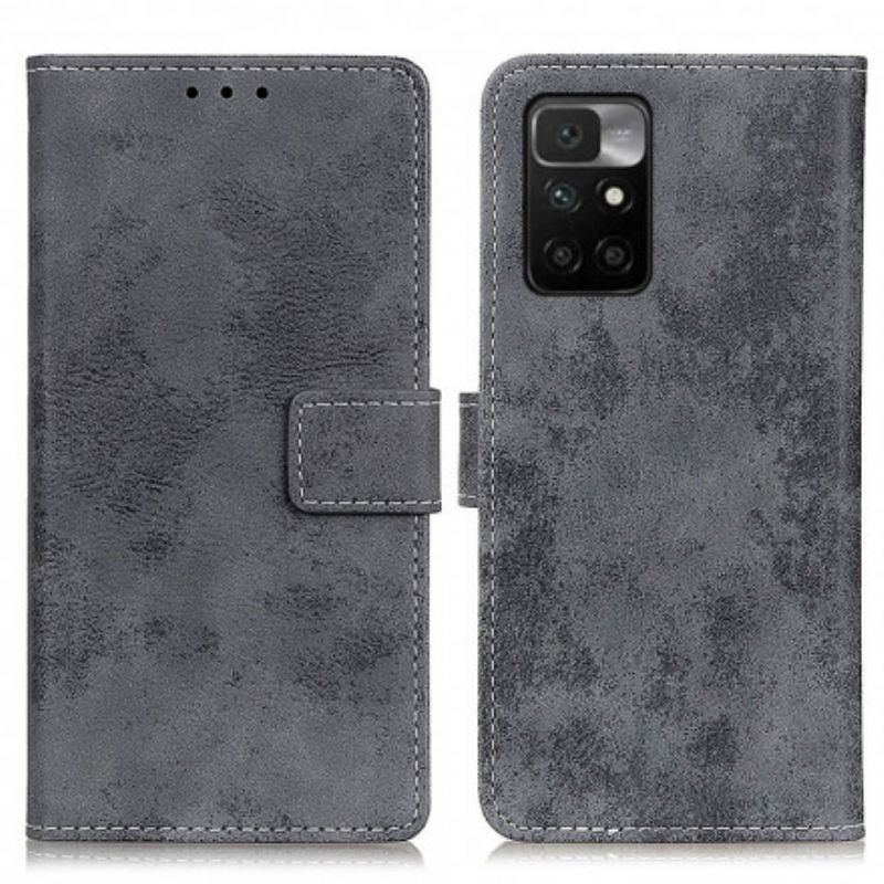 Housse Xiaomi Redmi 10 Effet Cuir Vintage