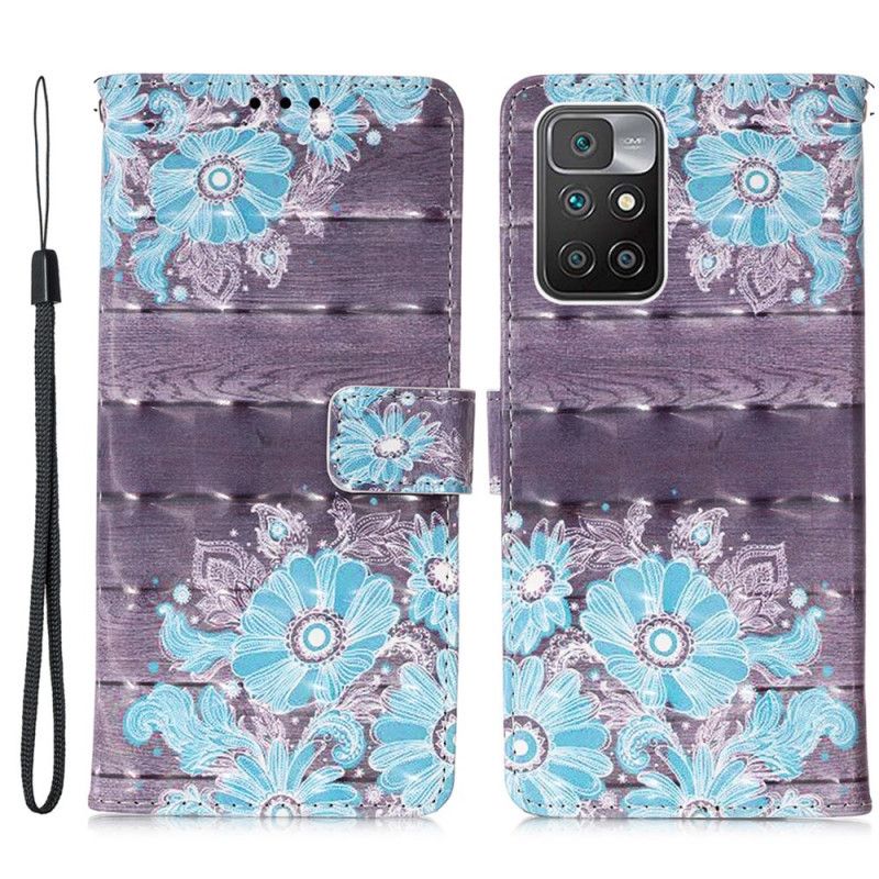 Housse Xiaomi Redmi 10 Fleurs Bleues