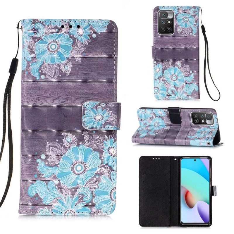 Housse Xiaomi Redmi 10 Fleurs Bleues