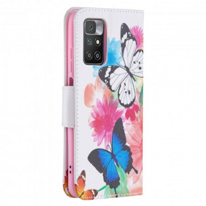 Housse Xiaomi Redmi 10 Papillons Et Fleurs Peints