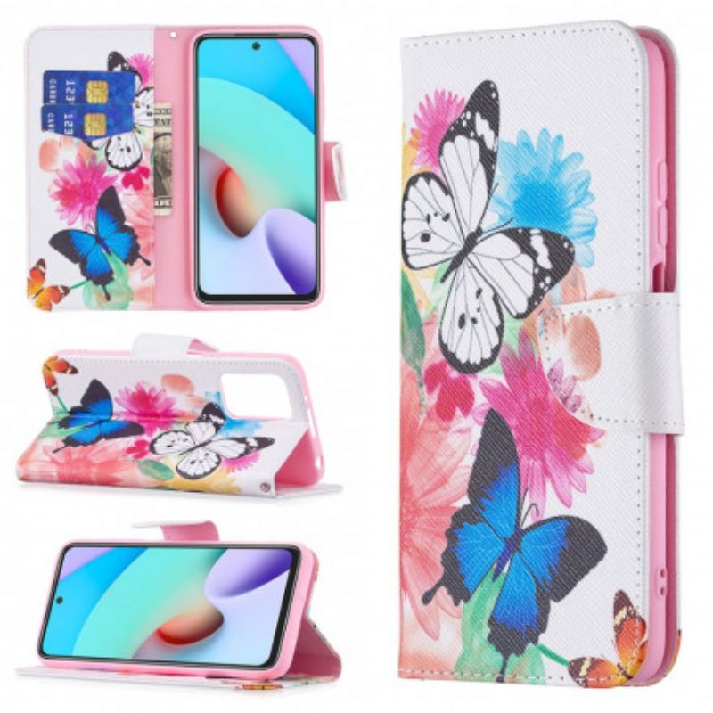 Housse Xiaomi Redmi 10 Papillons Et Fleurs Peints