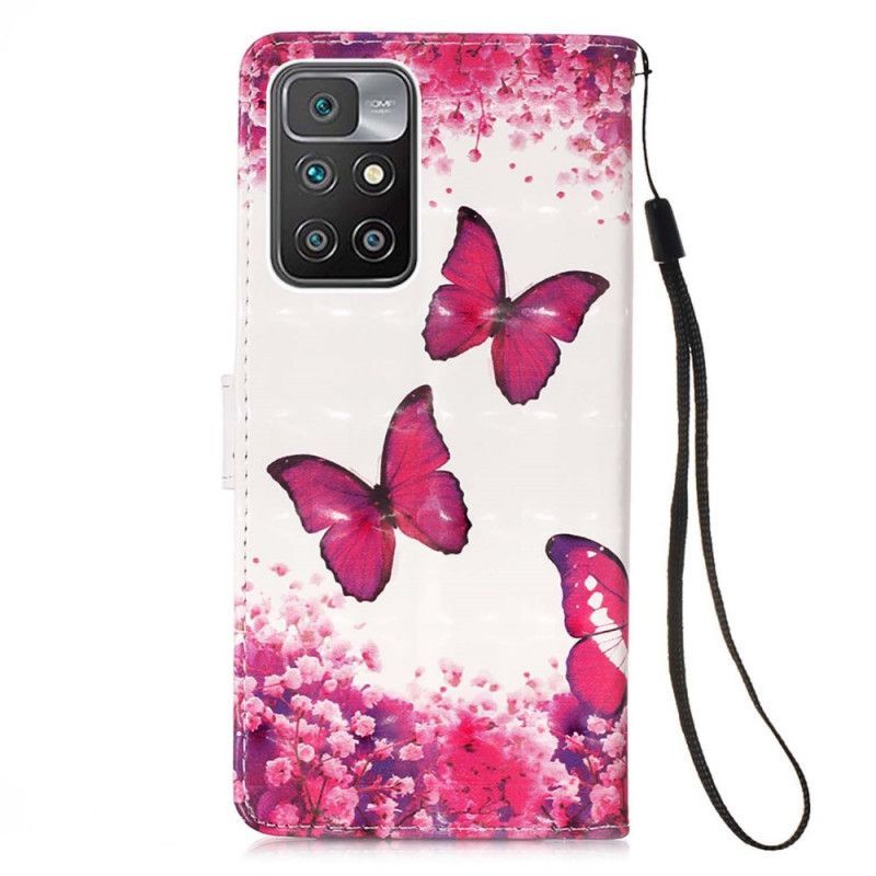 Housse Xiaomi Redmi 10 Papillons Rouges
