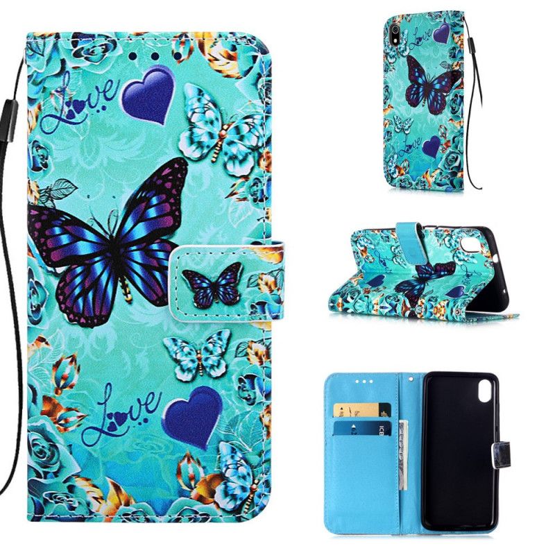 Housse Xiaomi Redmi 7a Love Butterflies À Lanière