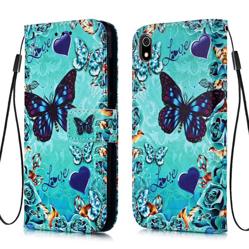 Housse Xiaomi Redmi 7a Love Butterflies À Lanière