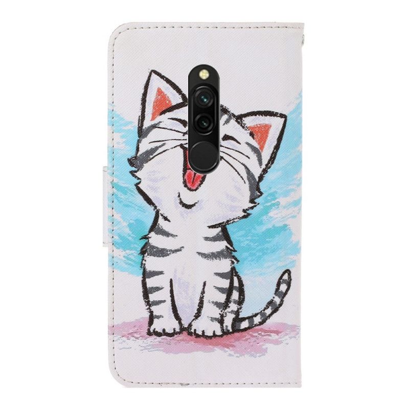 Housse Xiaomi Redmi 8 Chaton Couleur À Lanière