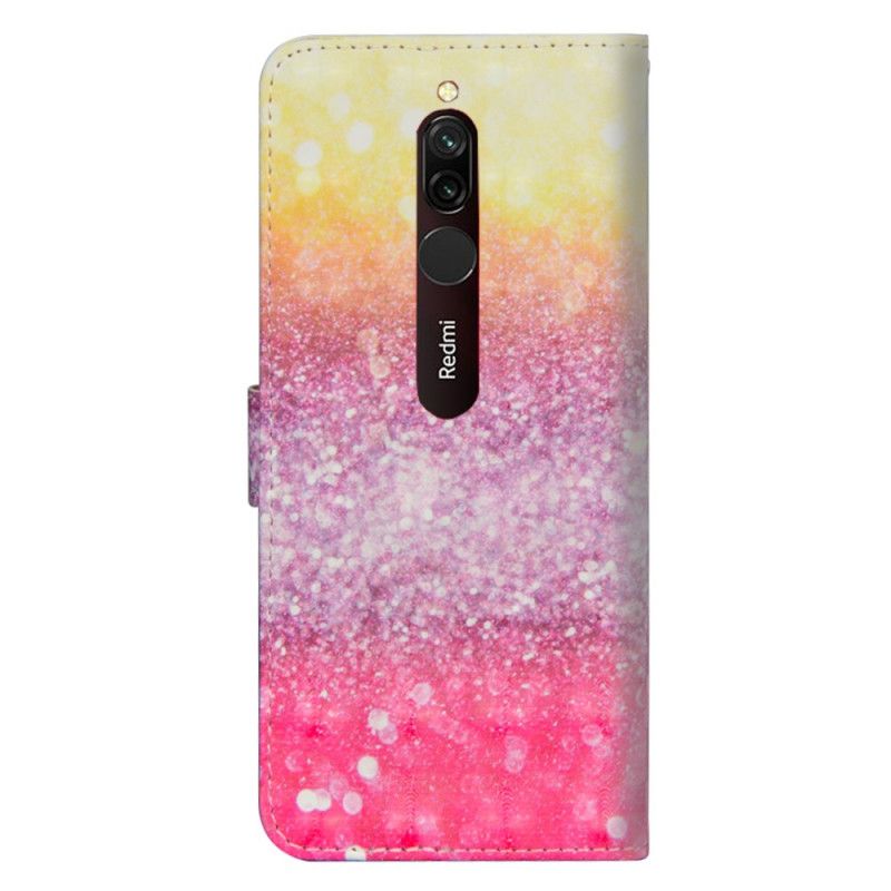 Étui Housse Xiaomi Redmi 8 Dégradé Paillettes Magenta