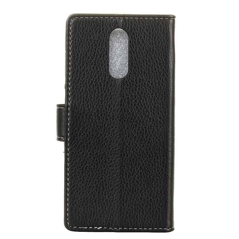 Housse Xiaomi Redmi 8 Effet Cuir Litchi Coutures