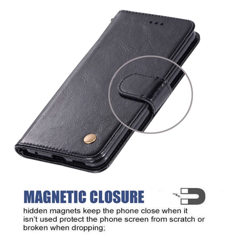 Housse Xiaomi Redmi 8 Effet Cuir Vintage À Lanière