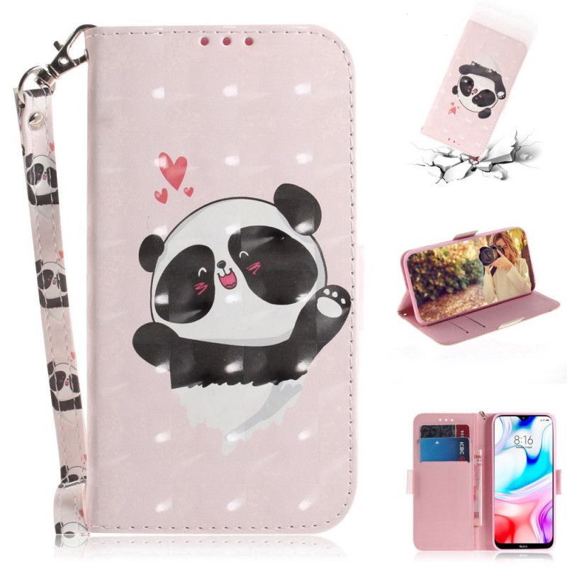 Housse Xiaomi Redmi 8 Panda Love À Lanière