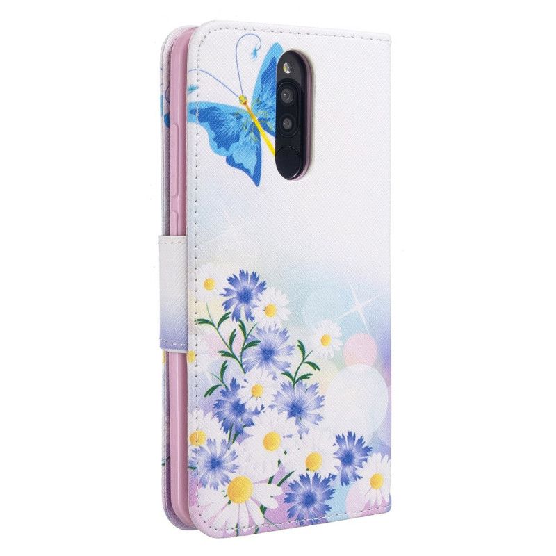 Housse Xiaomi Redmi 8 Papillons Et Fleurs Peints