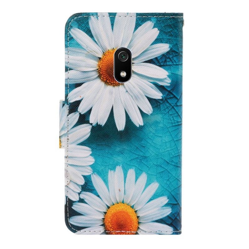 Housse Xiaomi Redmi 8a Marguerites À Lanière