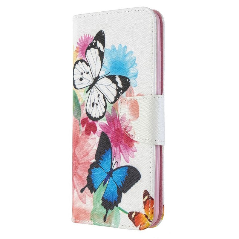 Housse Xiaomi Redmi 8a Papillons Et Fleurs Peints