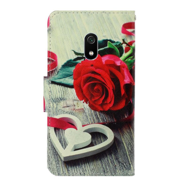 Housse Xiaomi Redmi 8a Rose Romantique À Lanière