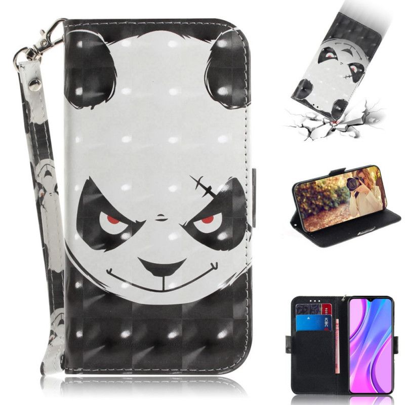 Housse Xiaomi Redmi 9 Angry Panda À Lanière