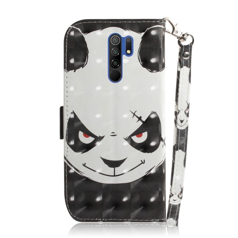 Housse Xiaomi Redmi 9 Angry Panda À Lanière