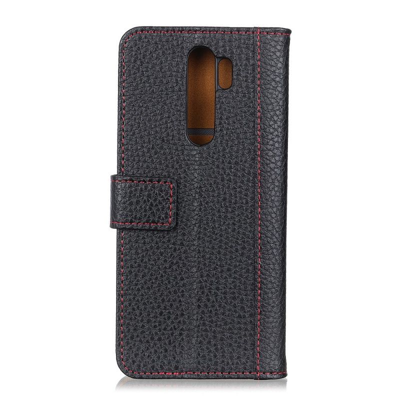 Housse Xiaomi Redmi 9 Effet Cuir Litchi Coutures