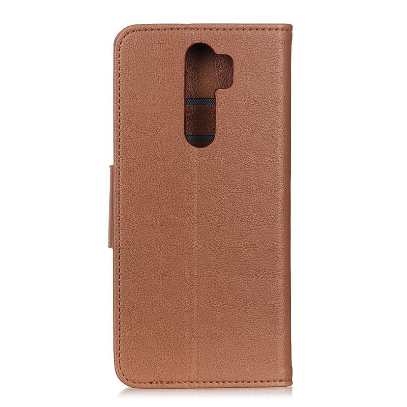 Housse Xiaomi Redmi 9 Effet Cuir Litchi Fermoir