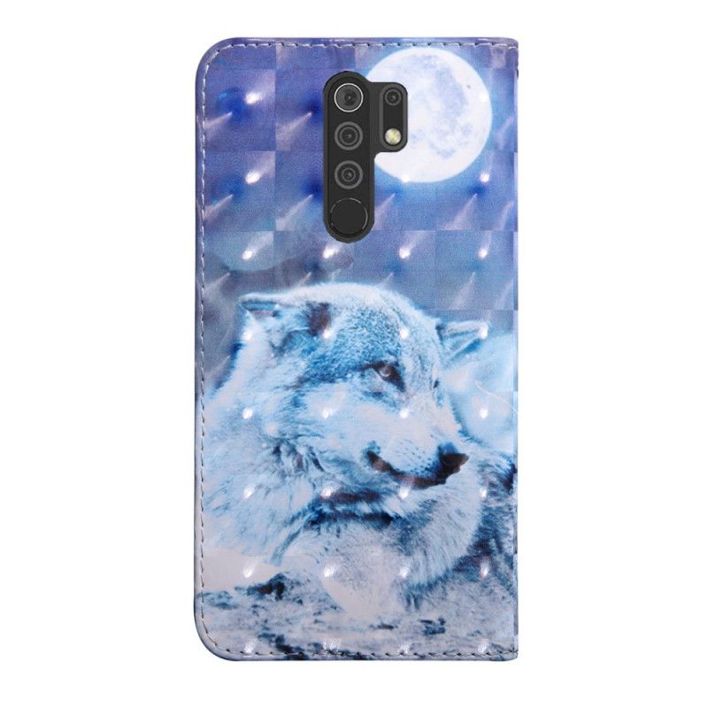 Étui Housse Xiaomi Redmi 9 Loup Au Claire De Lune