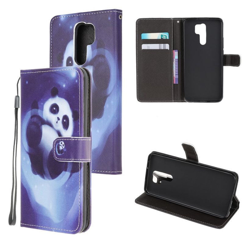 Housse Xiaomi Redmi 9 Panda Space À Lanière