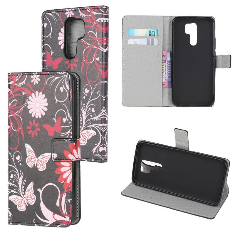 Housse Xiaomi Redmi 9 Papillons Et Fleurs