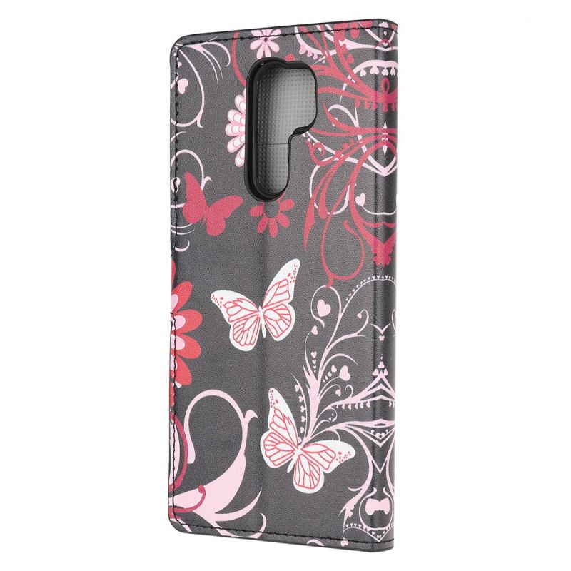 Housse Xiaomi Redmi 9 Papillons Et Fleurs
