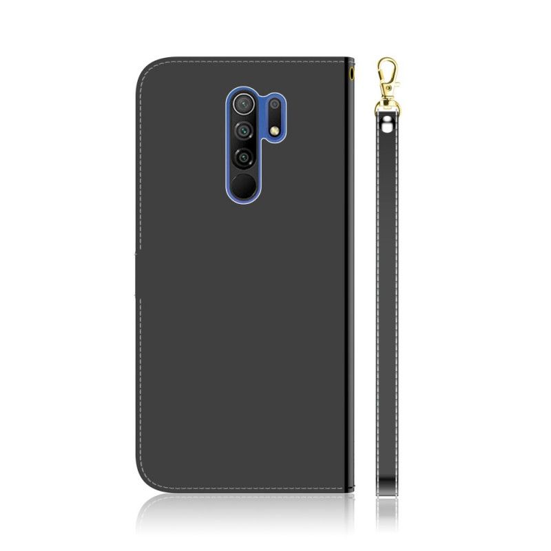 Housse Xiaomi Redmi 9 Simili Cuir Couverture Miroir